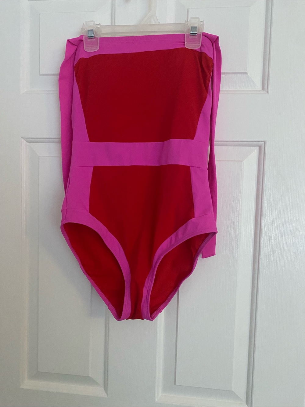 Boden Two-Tone Red and Pink One-Piece Swimsuit